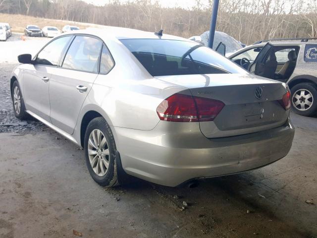 1VWAT7A39EC073190 - 2014 VOLKSWAGEN PASSAT S SILVER photo 3