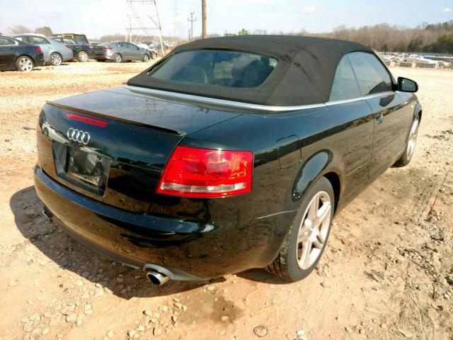 WAUAF48H57K032653 - 2007 AUDI A4 2.0T CA BLACK photo 4