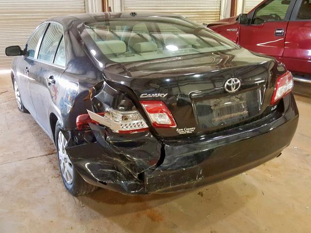 4T4BF3EK4BR217583 - 2011 TOYOTA CAMRY BASE BLACK photo 3