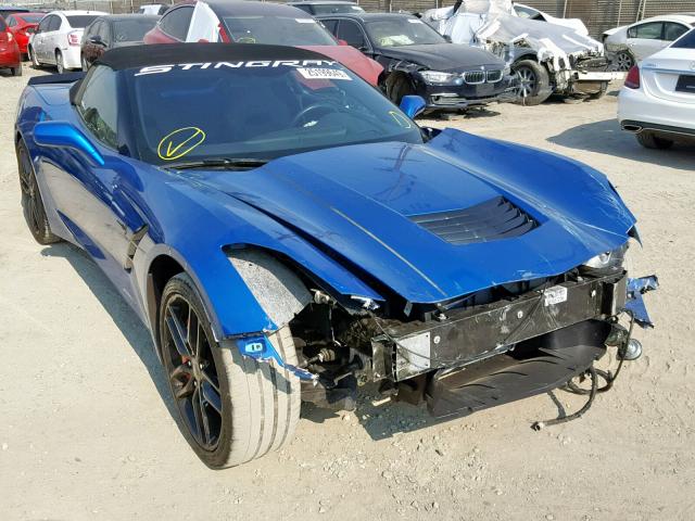 1G1YM3D70E5131450 - 2014 CHEVROLET CORVETTE S BLUE photo 1