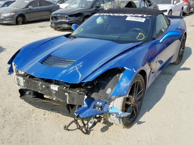 1G1YM3D70E5131450 - 2014 CHEVROLET CORVETTE S BLUE photo 2