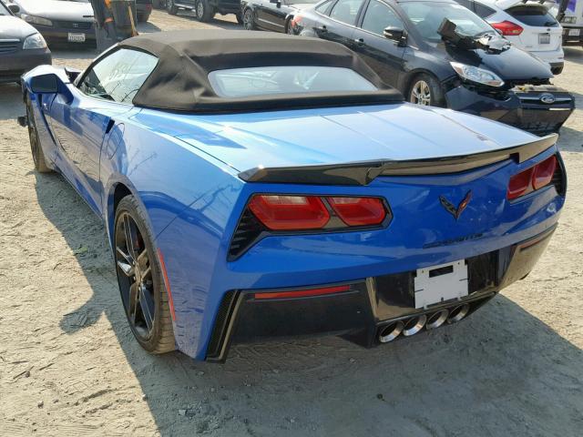 1G1YM3D70E5131450 - 2014 CHEVROLET CORVETTE S BLUE photo 3