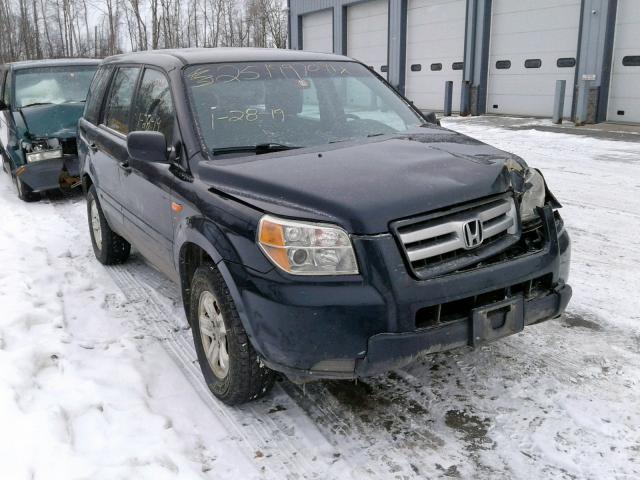 2HKYF18196H533769 - 2006 HONDA PILOT LX BLACK photo 1