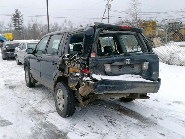 2HKYF18196H533769 - 2006 HONDA PILOT LX BLACK photo 3