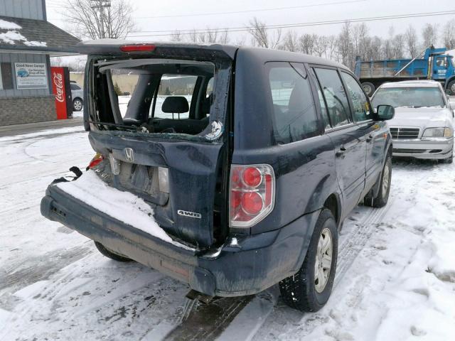 2HKYF18196H533769 - 2006 HONDA PILOT LX BLACK photo 4