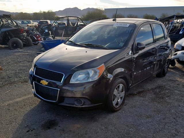 KL1TD66E59B636610 - 2009 CHEVROLET AVEO LS BLACK photo 2