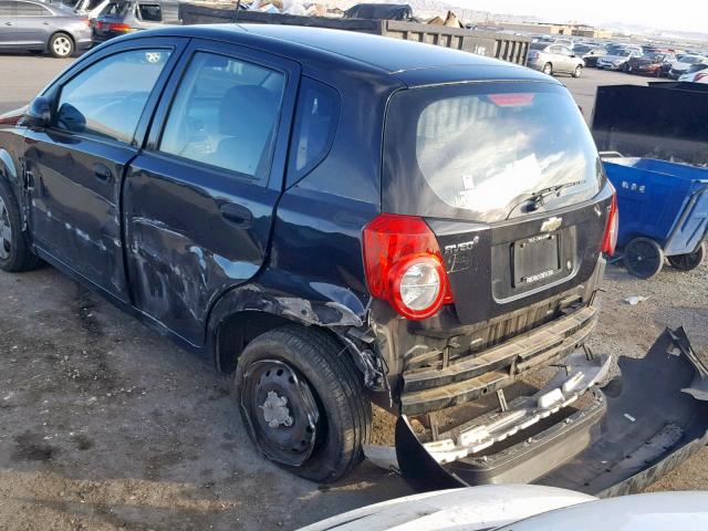 KL1TD66E59B636610 - 2009 CHEVROLET AVEO LS BLACK photo 3