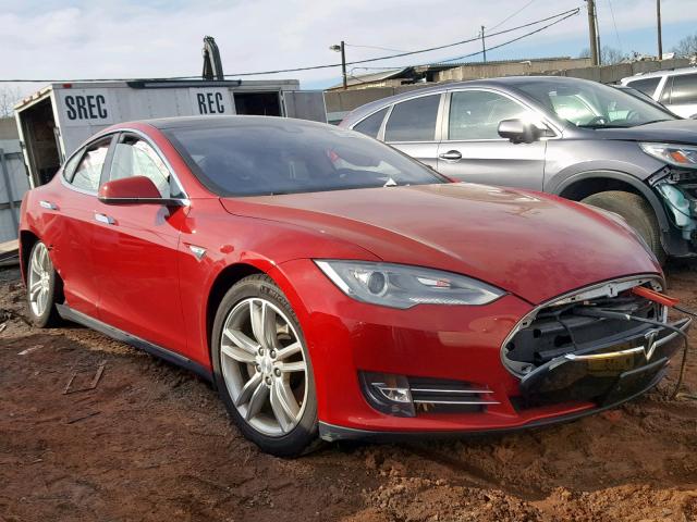 5YJSA1H23FFP71869 - 2015 TESLA MODEL S 85 RED photo 1