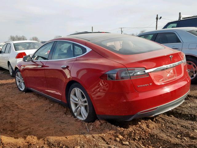 5YJSA1H23FFP71869 - 2015 TESLA MODEL S 85 RED photo 3