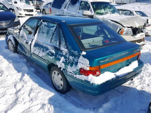 1FASP14J2SW147407 - 1995 FORD ESCORT LX GREEN photo 3