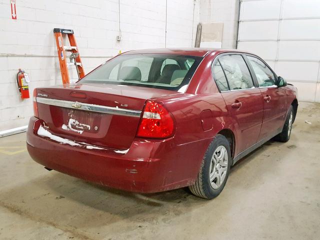 1G1ZS58F67F250818 - 2007 CHEVROLET MALIBU LS RED photo 4