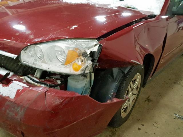 1G1ZS58F67F250818 - 2007 CHEVROLET MALIBU LS RED photo 9