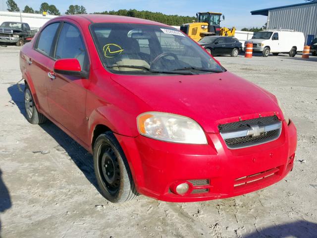 KL1TG56E59B333750 - 2009 CHEVROLET AVEO LT RED photo 1