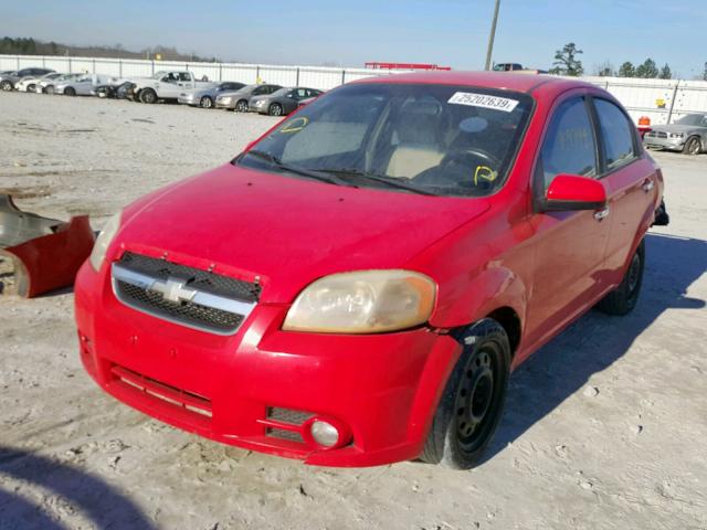 KL1TG56E59B333750 - 2009 CHEVROLET AVEO LT RED photo 2