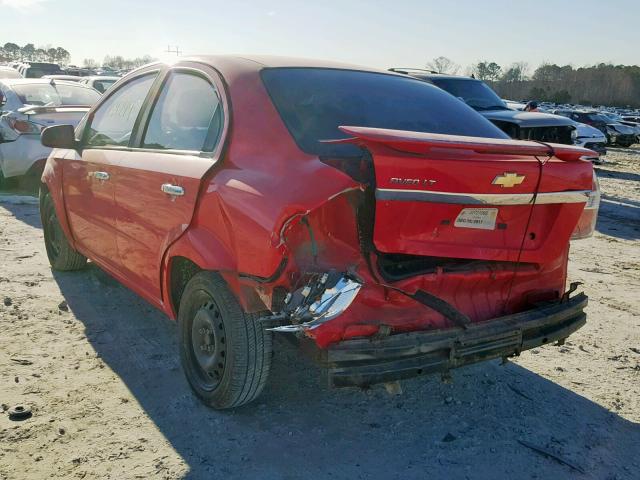 KL1TG56E59B333750 - 2009 CHEVROLET AVEO LT RED photo 3