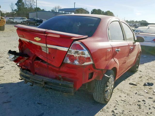 KL1TG56E59B333750 - 2009 CHEVROLET AVEO LT RED photo 4