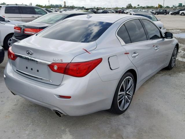 JN1BV7AP8FM338779 - 2015 INFINITI Q50 BASE SILVER photo 4