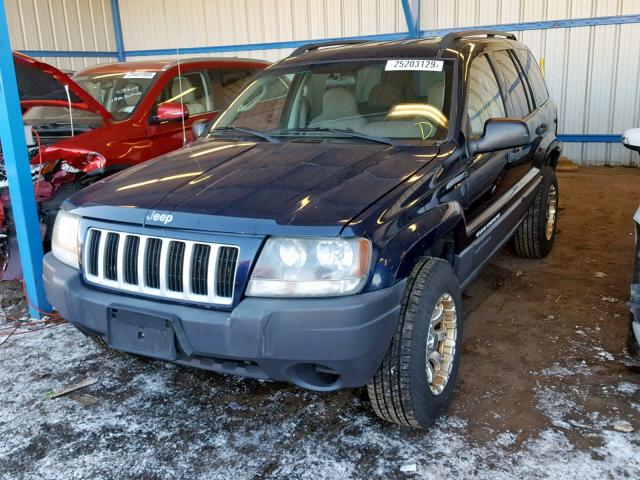 1J4GW48S54C325610 - 2004 JEEP GRAND CHER BLUE photo 2