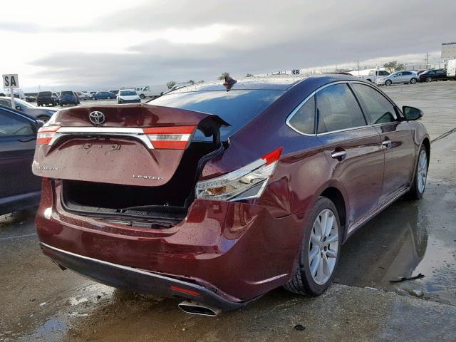 4T1BK1EBXDU026635 - 2013 TOYOTA AVALON BAS MAROON photo 4