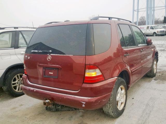 4JGAB54E0YA181166 - 2000 MERCEDES-BENZ ML 320 RED photo 4