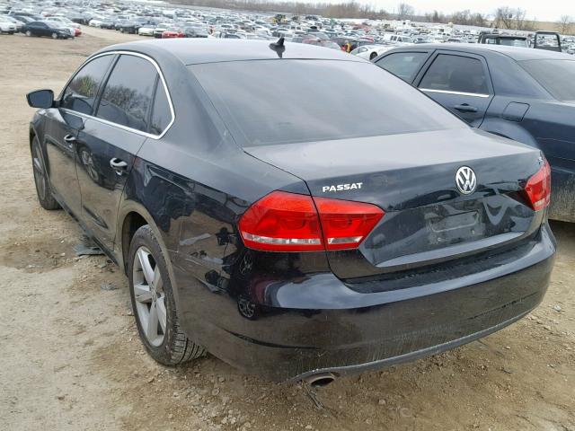 1VWBH7A39DC114180 - 2013 VOLKSWAGEN PASSAT SE BLACK photo 3