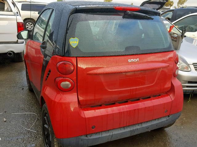 WMEEJ31X59K238977 - 2009 SMART FORTWO PUR RED photo 3