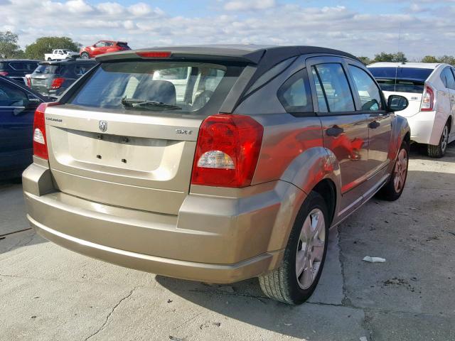 1B3HB48B37D239606 - 2007 DODGE CALIBER SX TAN photo 4