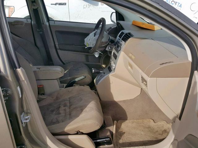 1B3HB48B37D239606 - 2007 DODGE CALIBER SX TAN photo 5