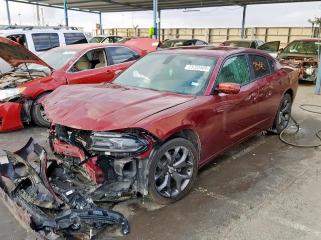 2C3CDXHG1HH642878 - 2017 DODGE CHARGER SX MAROON photo 2