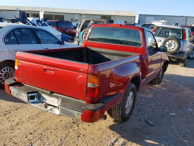 4TANL42N3YZ683392 - 2000 TOYOTA TACOMA MAROON photo 4