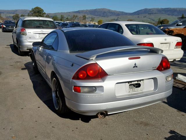 4A3AC34G72E071915 - 2002 MITSUBISHI ECLIPSE RS SILVER photo 3