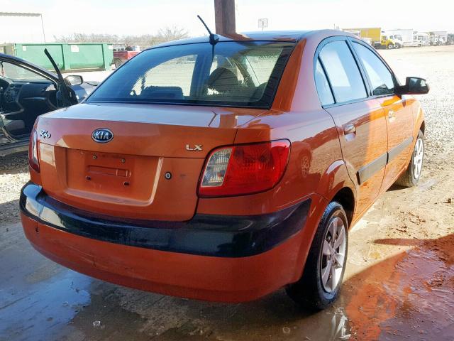 KNADE123886355021 - 2008 KIA RIO BASE ORANGE photo 4