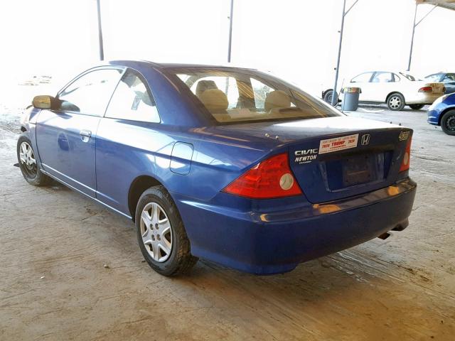 1HGEM21185L005421 - 2005 HONDA CIVIC DX V BLUE photo 3