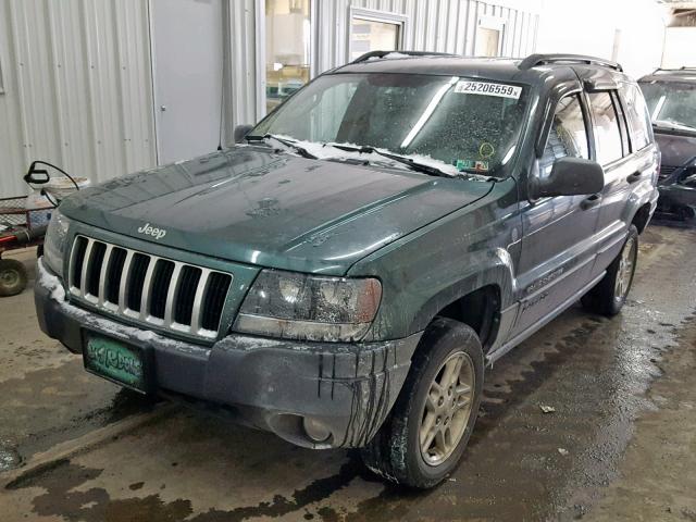 1J4GW48SX4C294709 - 2004 JEEP GRAND CHER GREEN photo 2