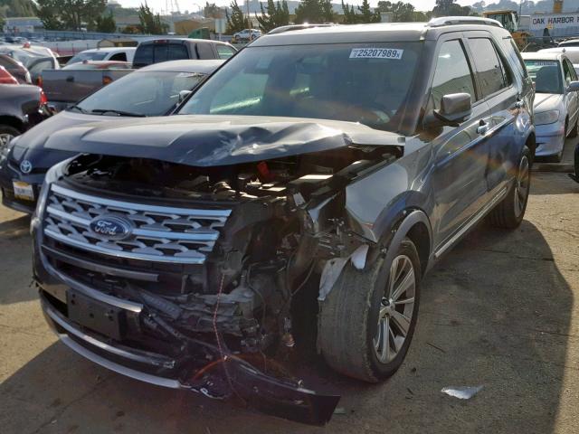 1FM5K8F86JGA43807 - 2018 FORD EXPLORER L GRAY photo 2