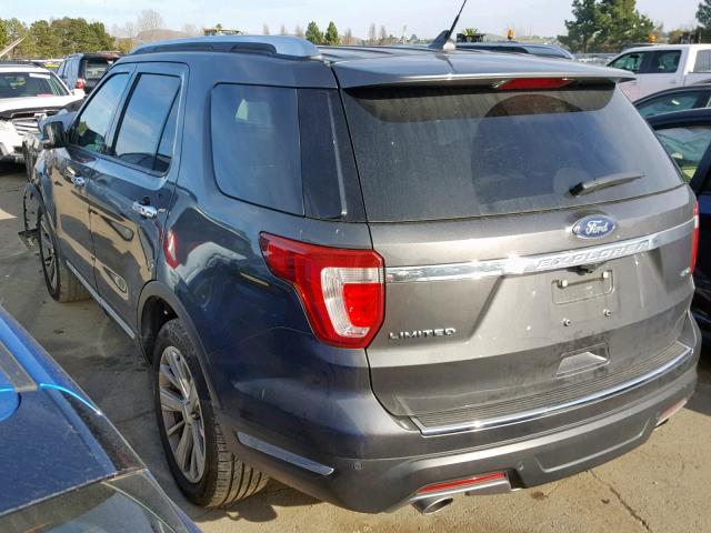 1FM5K8F86JGA43807 - 2018 FORD EXPLORER L GRAY photo 3