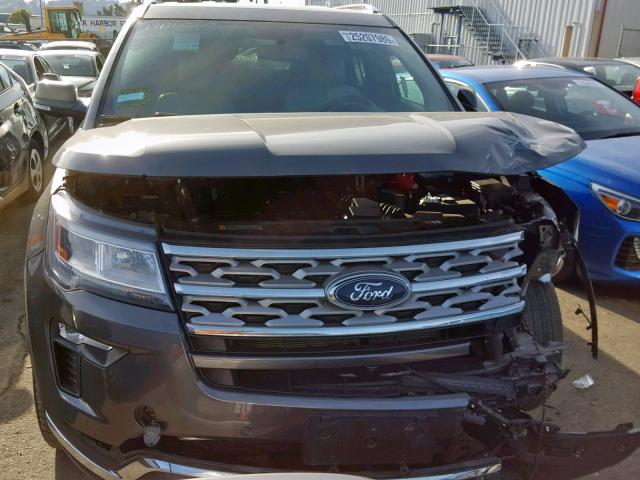 1FM5K8F86JGA43807 - 2018 FORD EXPLORER L GRAY photo 9