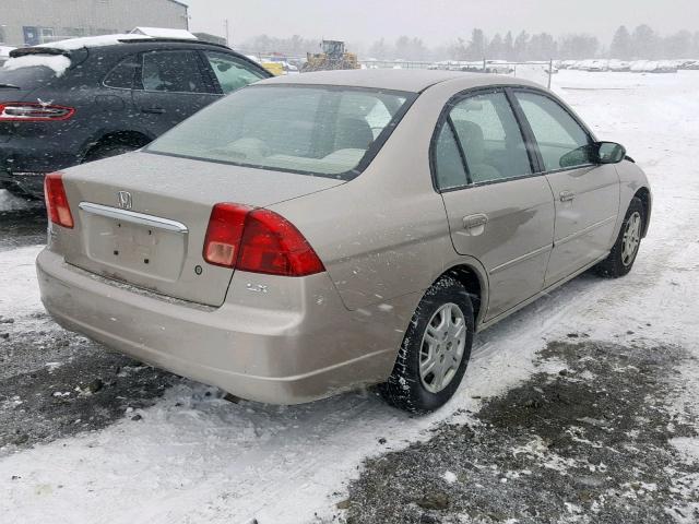 2HGES165X2H548449 - 2002 HONDA CIVIC LX BEIGE photo 4