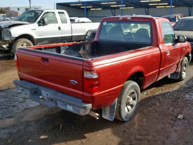 1FTYR10U72TA08146 - 2002 FORD RANGER RED photo 4
