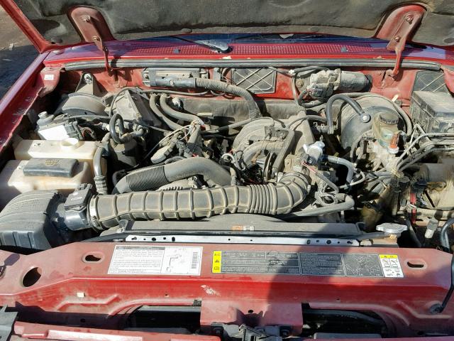 1FTYR10U72TA08146 - 2002 FORD RANGER RED photo 7