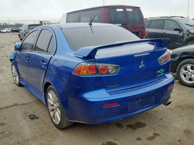 JA32U8FW0BU011534 - 2011 MITSUBISHI LANCER GTS BLUE photo 3