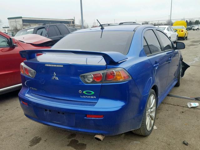 JA32U8FW0BU011534 - 2011 MITSUBISHI LANCER GTS BLUE photo 4