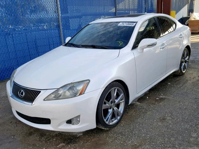 JTHBF5C27A5124464 - 2010 LEXUS IS 250 WHITE photo 2