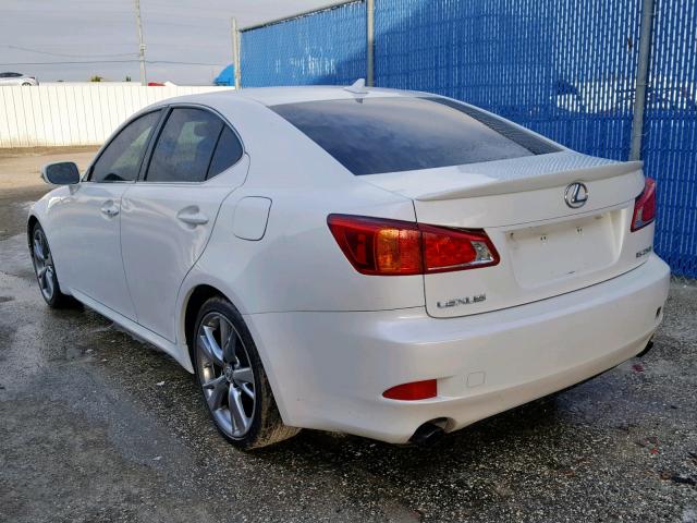 JTHBF5C27A5124464 - 2010 LEXUS IS 250 WHITE photo 3