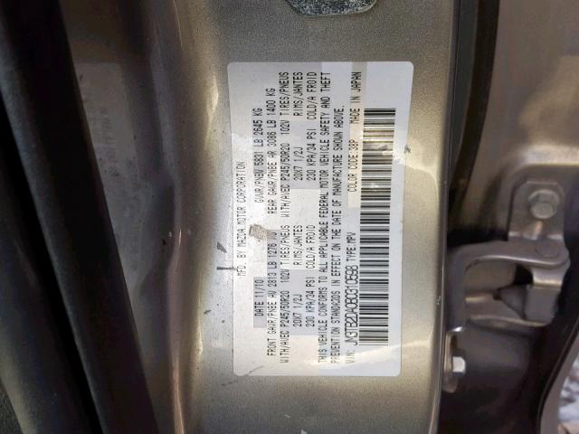 JM3TB2DA0B0310598 - 2011 MAZDA CX-9 GRAY photo 10