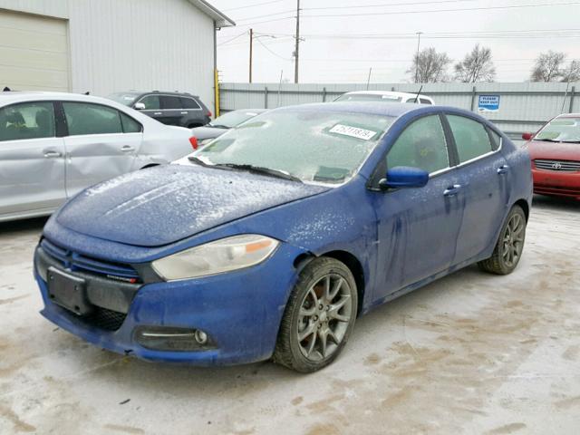 1C3CDFBHXDD722814 - 2013 DODGE DART SXT BLUE photo 2