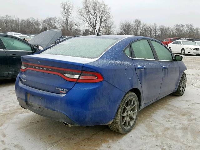 1C3CDFBHXDD722814 - 2013 DODGE DART SXT BLUE photo 4