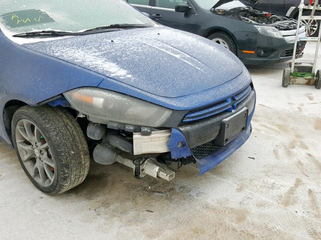 1C3CDFBHXDD722814 - 2013 DODGE DART SXT BLUE photo 9