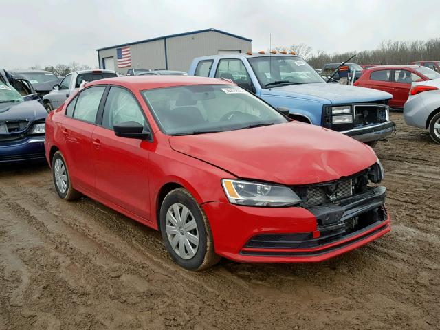 3VW2K7AJ0FM317539 - 2015 VOLKSWAGEN JETTA BASE RED photo 1