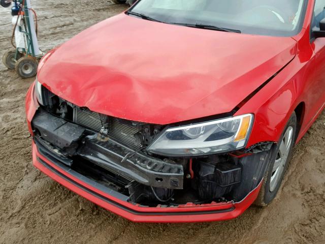 3VW2K7AJ0FM317539 - 2015 VOLKSWAGEN JETTA BASE RED photo 9